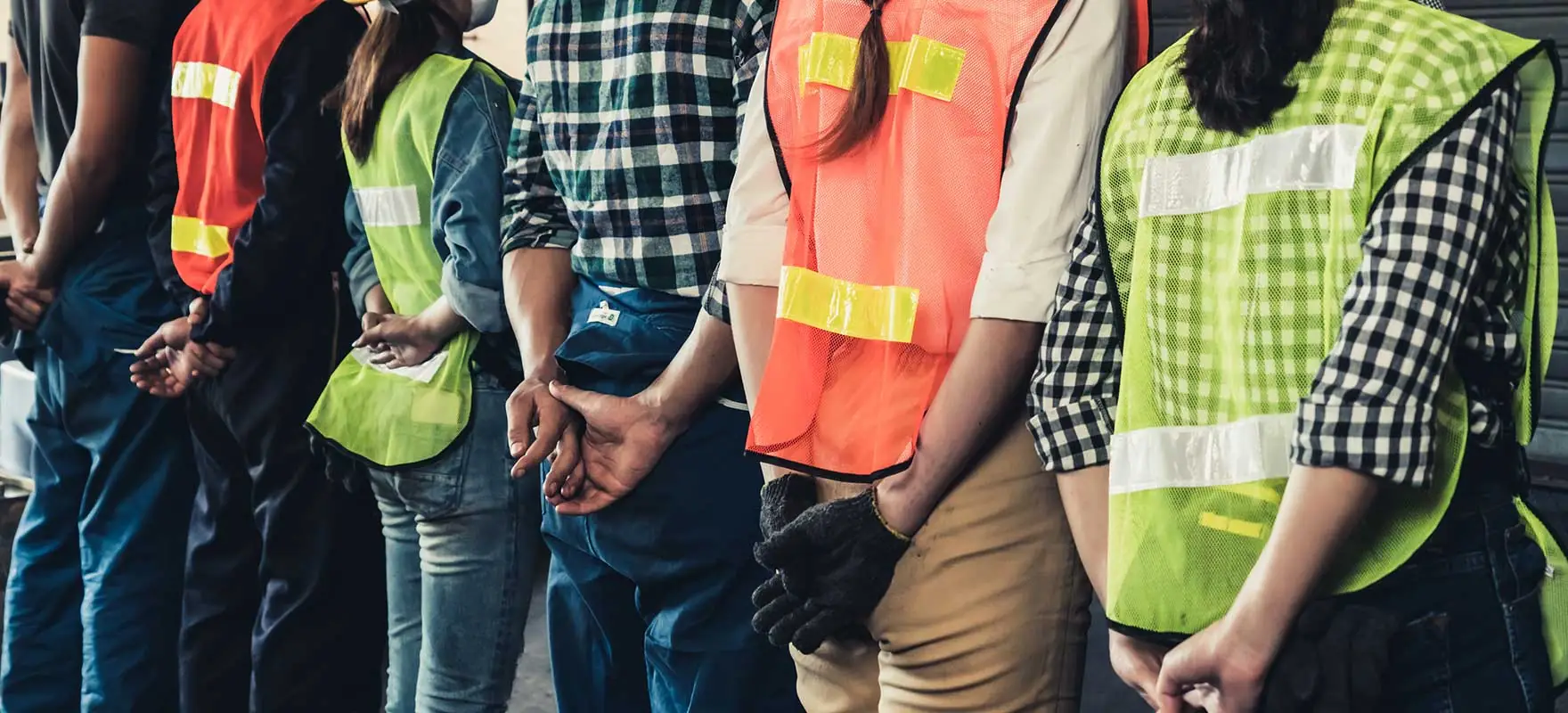 Texas Concrete Workers Standing Inline